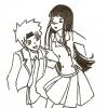 Naruto et Hinata en uniforme d'écolier