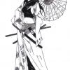 Hanoko, katana et kimono
