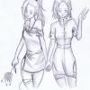 Ino et Sakura croquis