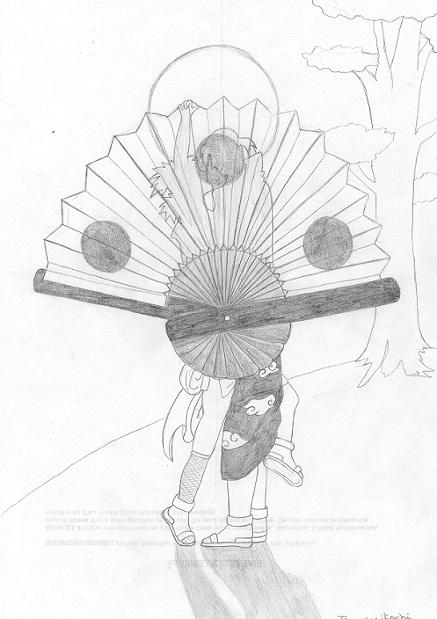 Fanart de Temari, Uchiwa Itachi par Cloridia