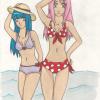 Sakura et Hinata à la plage