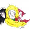 le groupe de Naruto travesti en Sannins