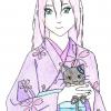 Sakura en kimono colo Sakura en kimono colo