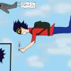 Sasukette saute en Parachute