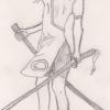 sakura with a sword