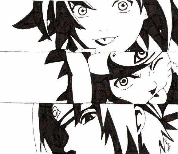 Fanart de Haruno Sakura, Uchiwa Sasuke, Uzumaki Naruto par Ukai