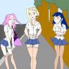 Sakura, Ino et Hinata rentrant du lyc&eacute;e...
